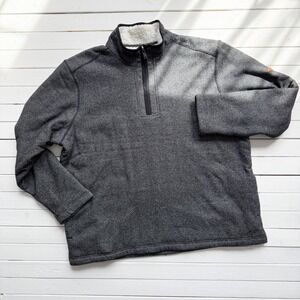 Orvis Men's Gray Fleece Lined Quarter Zip Pullover Sweater size‎ XXL 2X